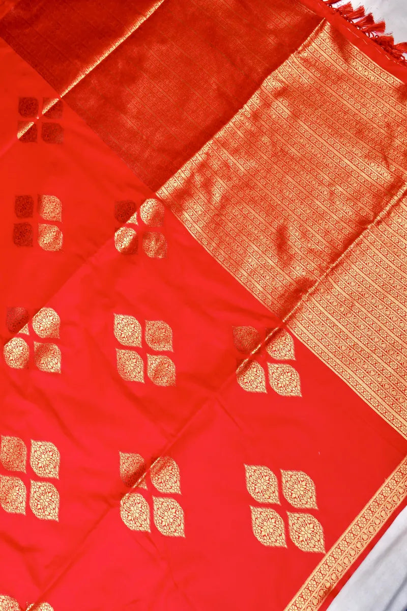 BANARASI SATIN RED COLOR SILK SAREE