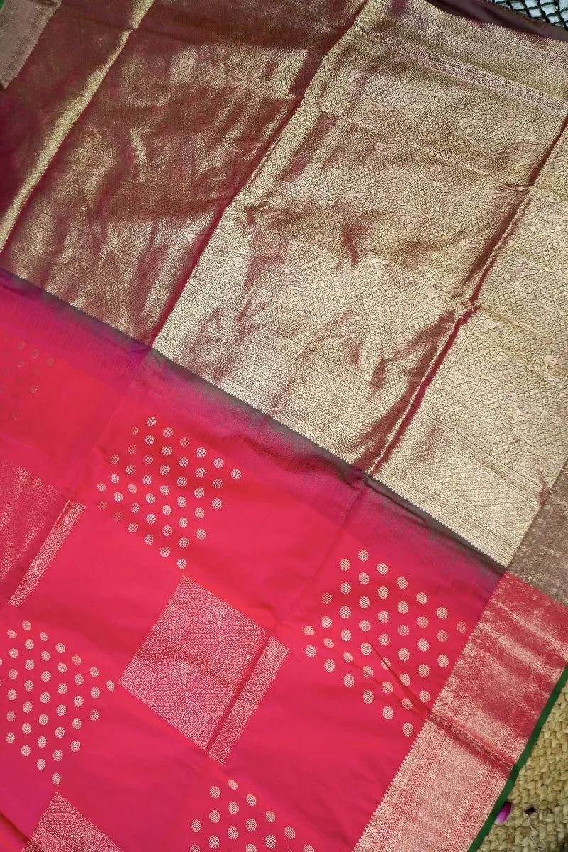 GAJARI COLOR BANARASI SILK SAREE