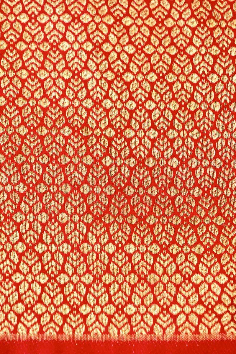 BANARASI SATIN RED COLOR SILK SAREE