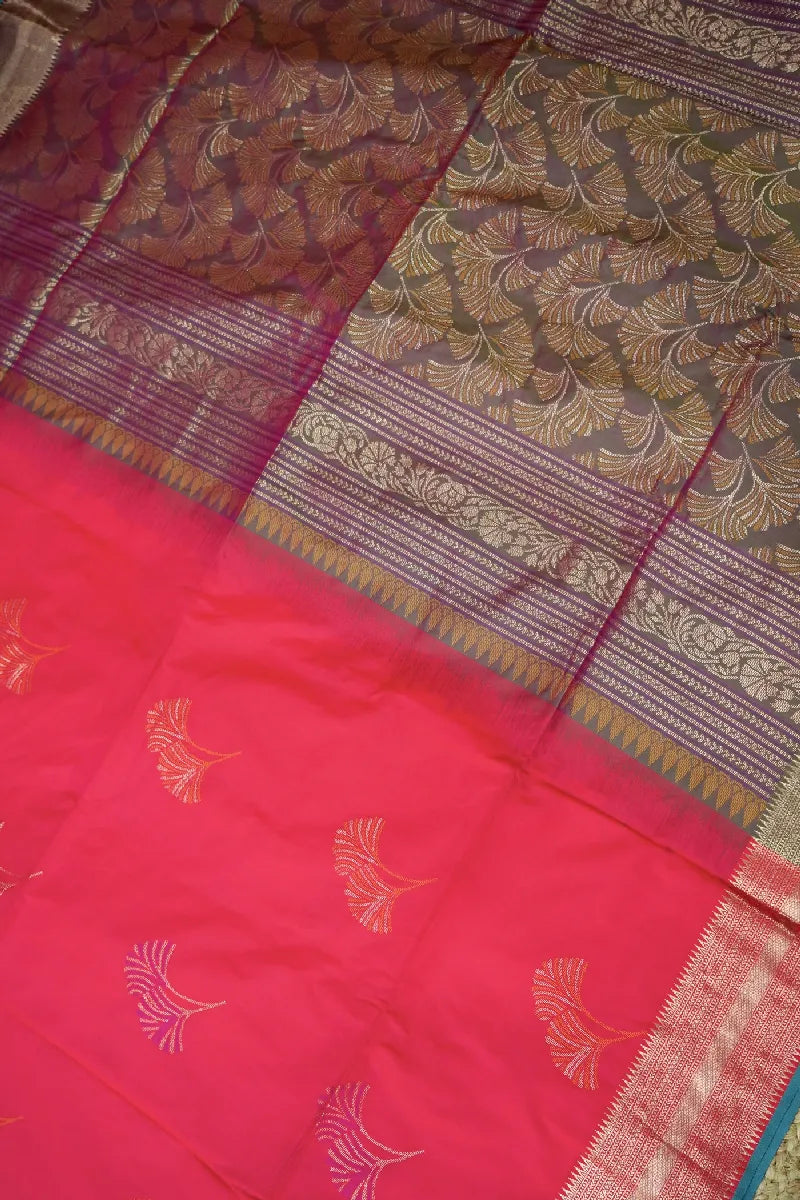 GAJARI COLOR BANARASI SILK SAREE