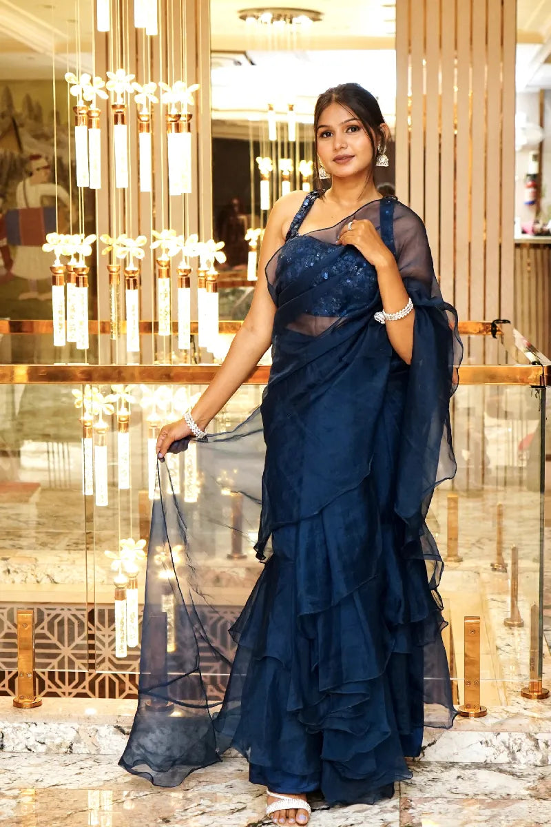 NAVY BLUE COLOR TWO PIECES READY TO WEAR