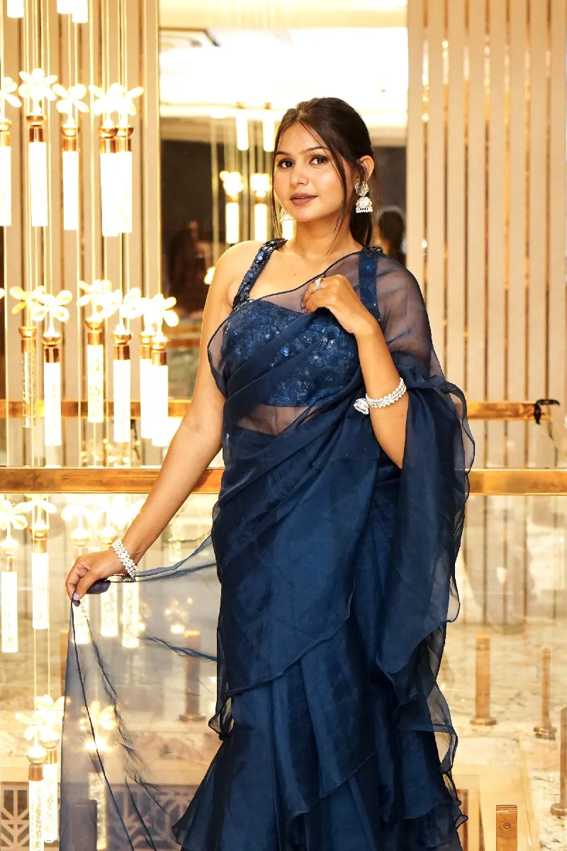 NAVY BLUE COLOR TWO PIECES READY TO WEAR