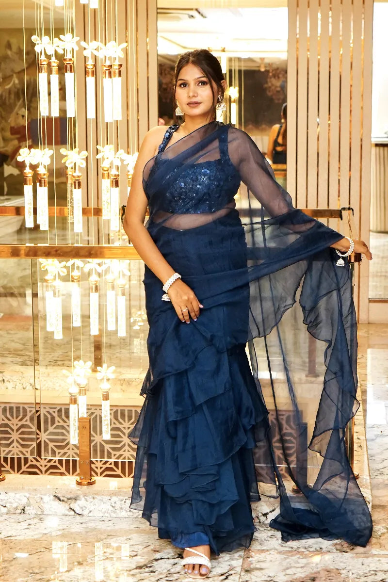 NAVY BLUE COLOR TWO PIECES READY TO WEAR