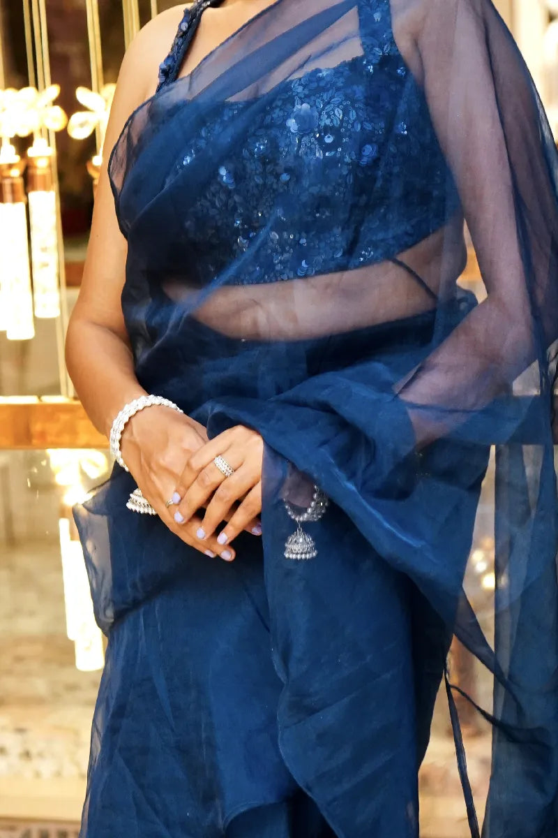 NAVY BLUE COLOR TWO PIECES READY TO WEAR
