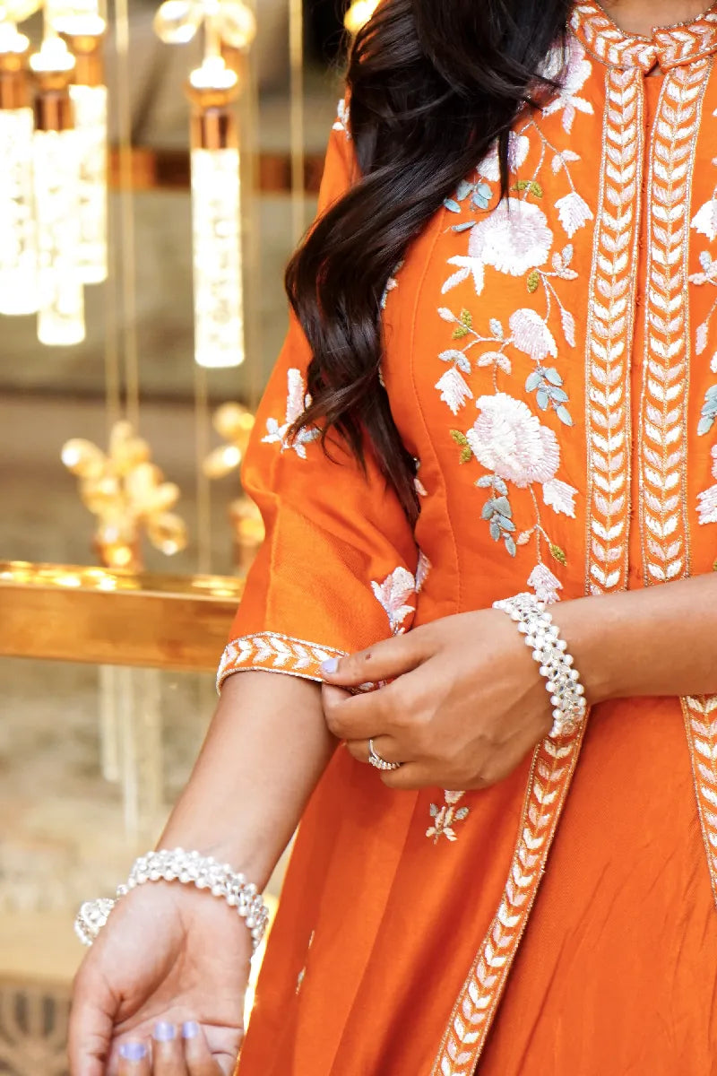 ORANGE COLOR MASTANI TWO PIECES DESIGNER INDO-WESTERN LEHENGA