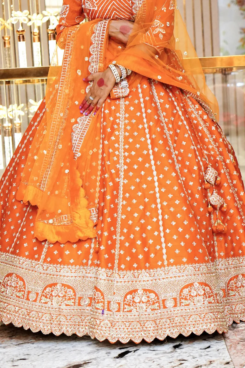 ORANGE COLOR LEHENGA BRIDAL
