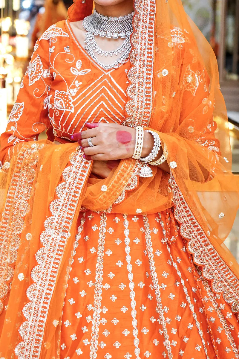 ORANGE COLOR LEHENGA BRIDAL