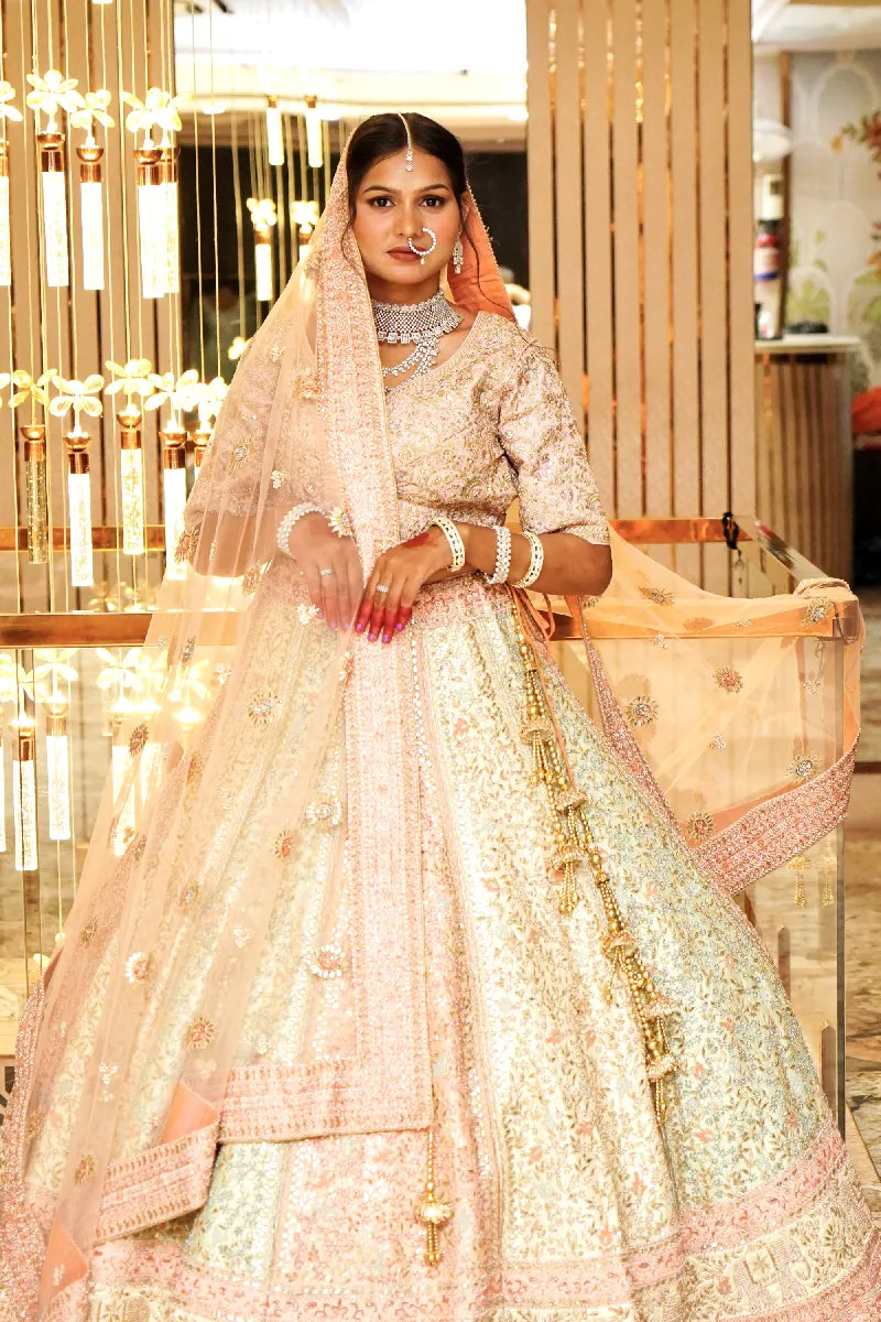 PEACH COLOR LEHENGA BRIDAL