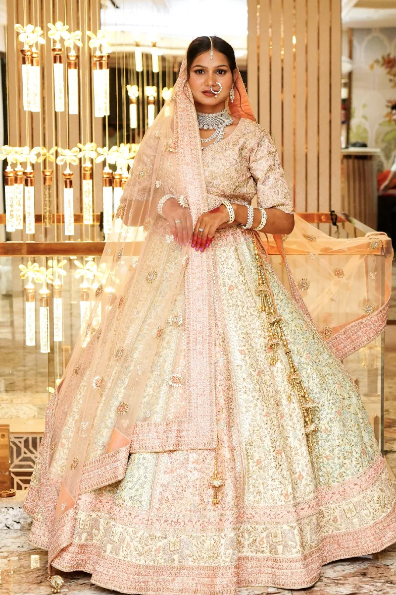 PEACH COLOR LEHENGA BRIDAL