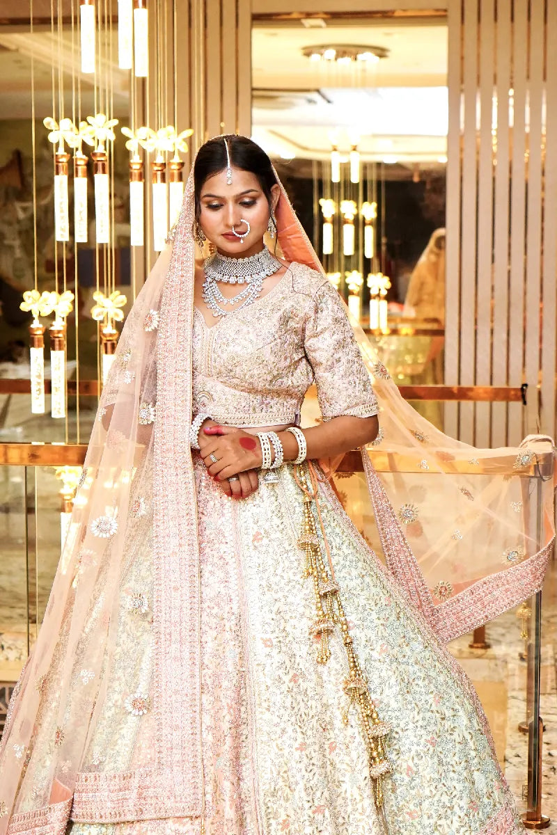 PEACH COLOR LEHENGA BRIDAL