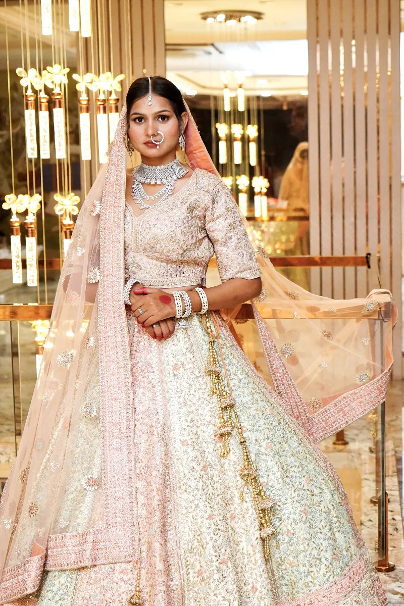PEACH COLOR LEHENGA BRIDAL