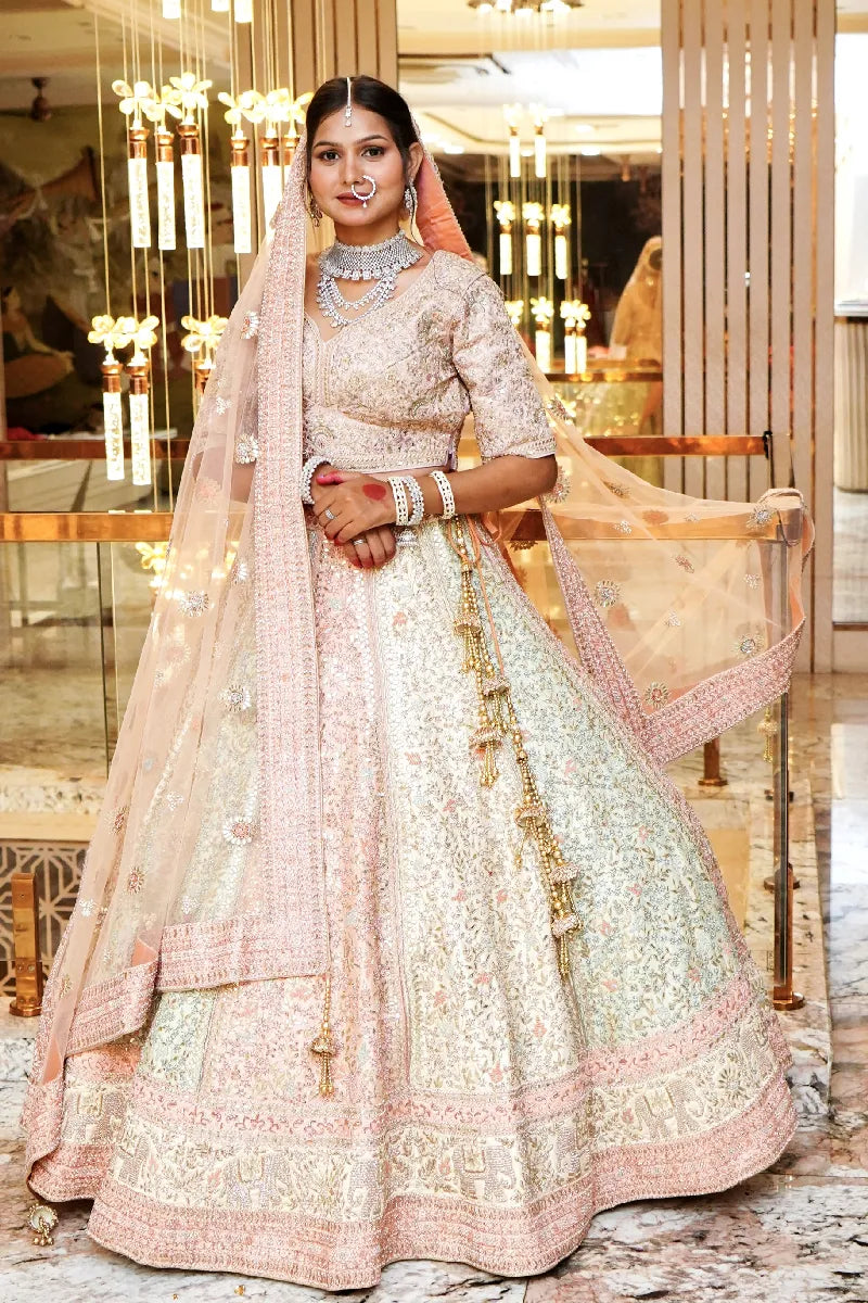 PEACH COLOR LEHENGA BRIDAL