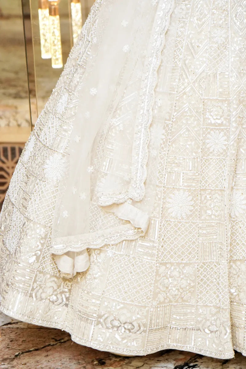 OFF WHITE COLOR LEHENGA PARTY WEAR