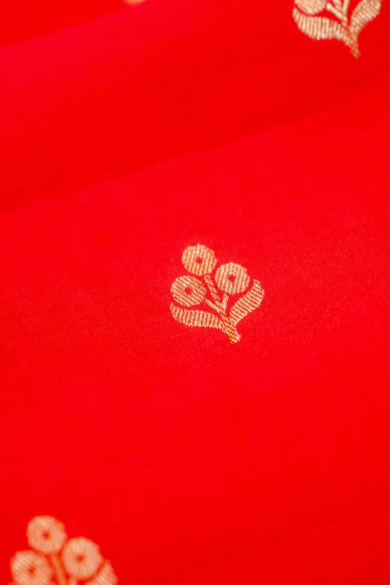 CHINIYA SILK RED COLOR UNSTITCHED SUIT MATERIAL