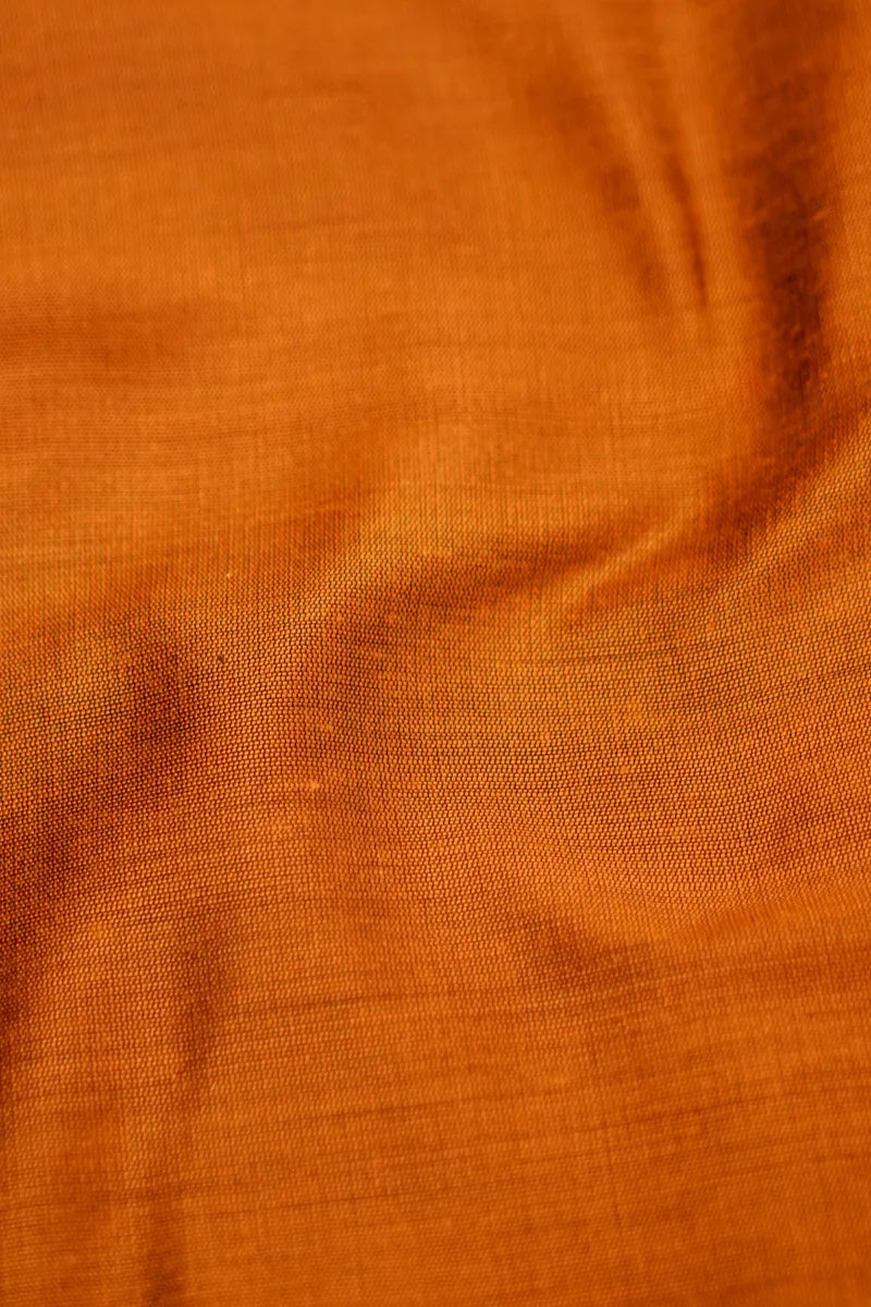 COTTON SILK ORANGE COLOR UNSTITCHED SUIT MATERIAL