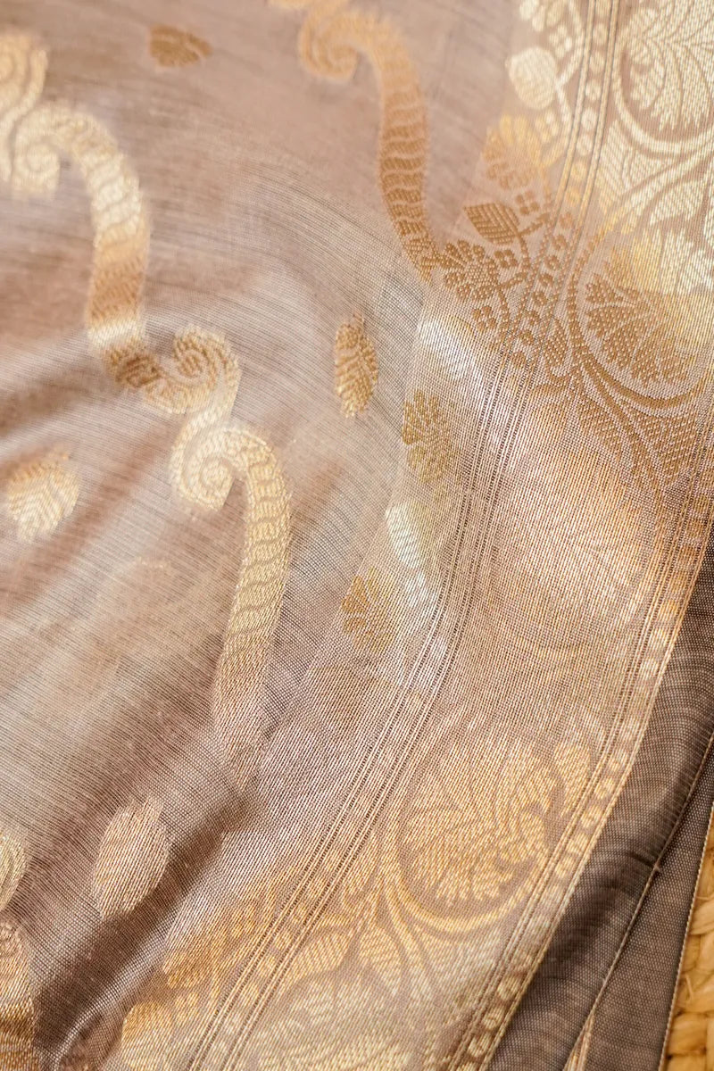 COTTON SILK MAROON WITH GREY COLOR UNSTITCHED SUIT MATERIAL