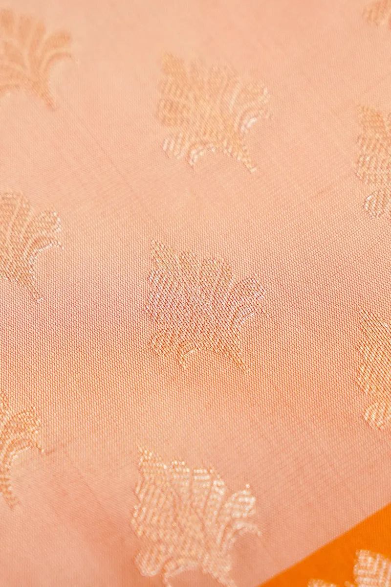 BANARASI SILK PONDS PINK WITH ORANGE COLOR UNSTITCHED SUIT MATERIAL