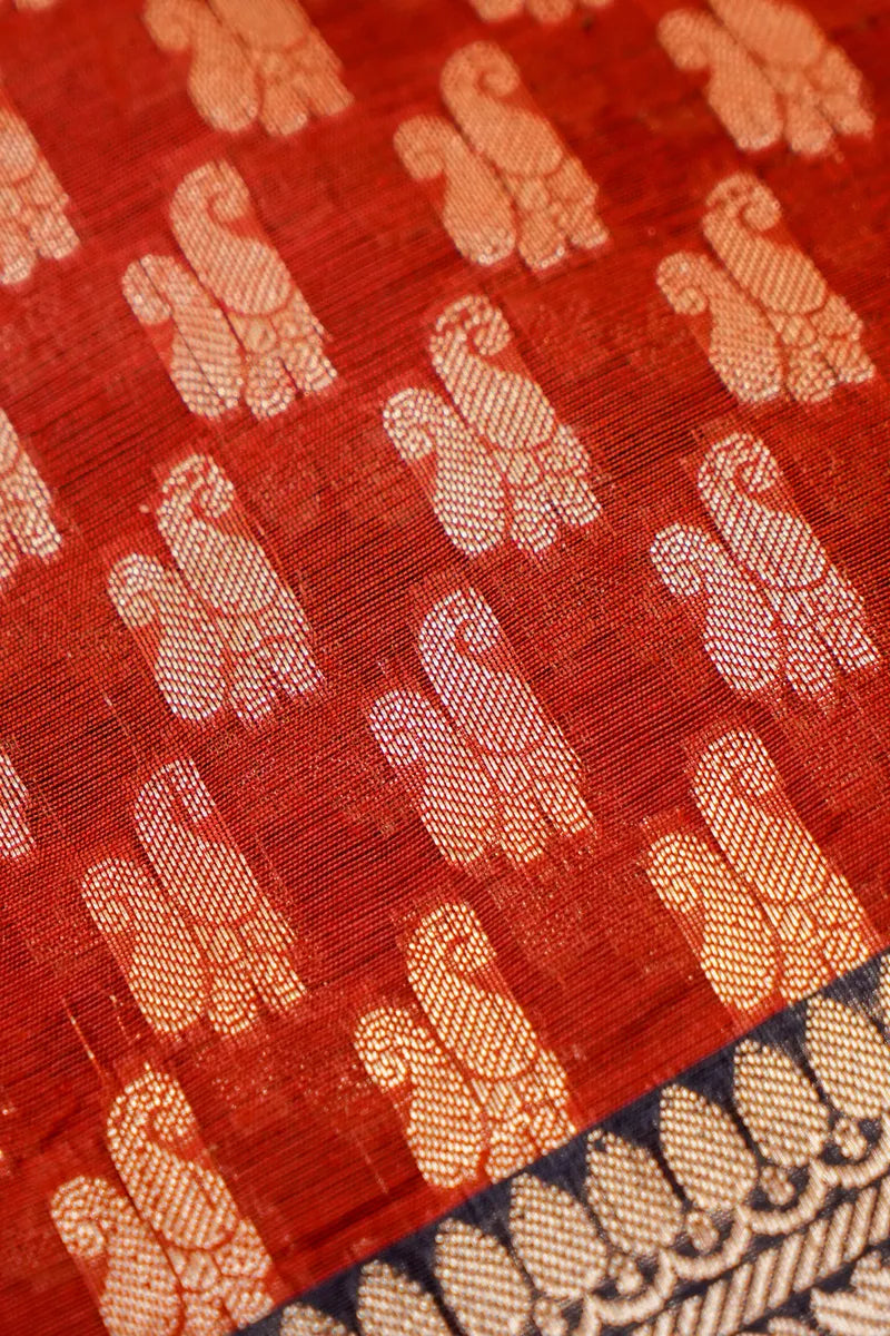 COTTON SILK RED WITH CARBON BLUE  COLOR UNSTITCHED SUIT MATERIAL