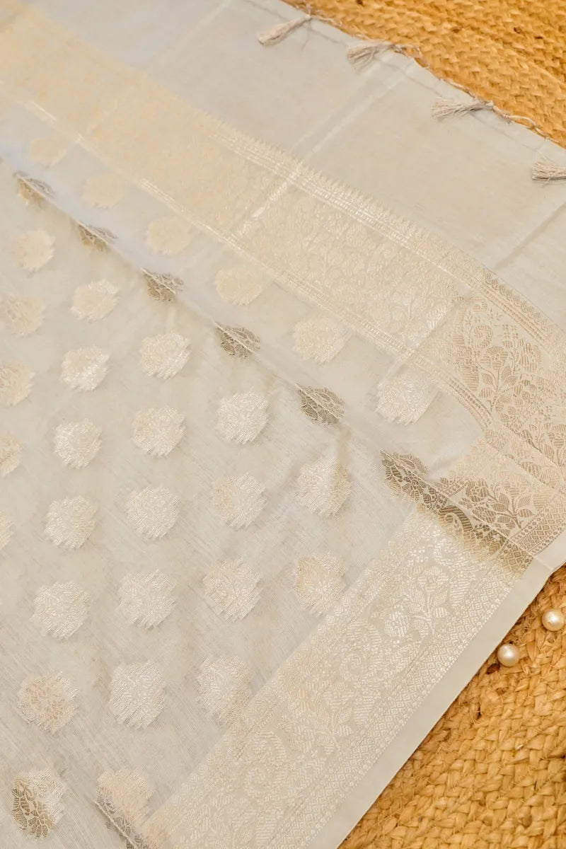 COTTON SILK GREY COLOR UNSTITCHED SUIT MATERIAL