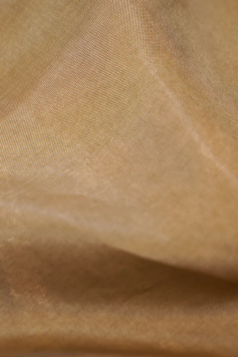 KATAN SILK PASTEL WOOD COLOR UNSTITCHED SUIT MATERIAL