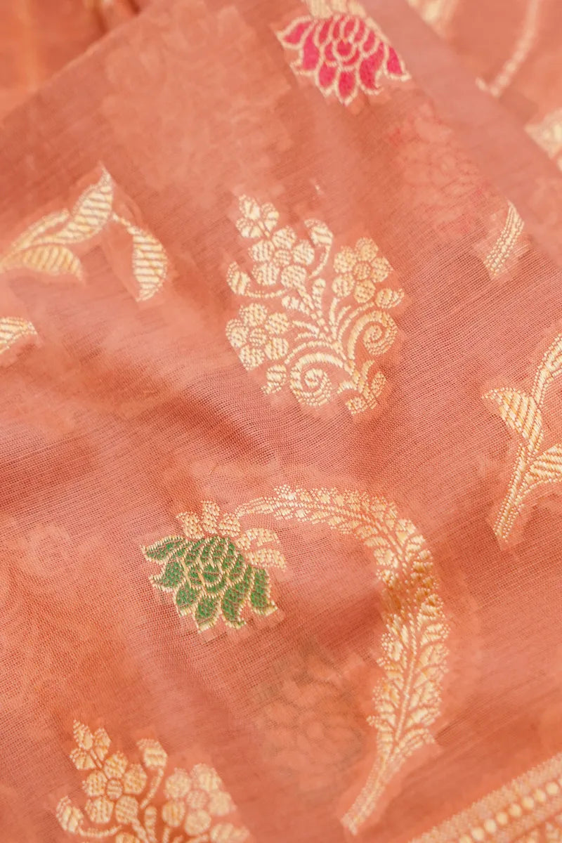 COTTON SILK PASTEL PINK COLOR UNSTITCHED SUIT MATERIAL
