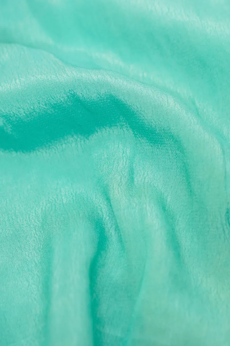 KHADDI SILK OCEAN GREEN COLOR UNSTITCHED SUIT MATERIAL