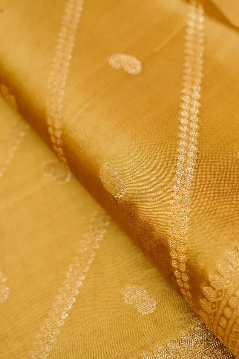 KATAN SILK LITE MUSTARD COLOR UNSTITCHED SUIT MATERIAL