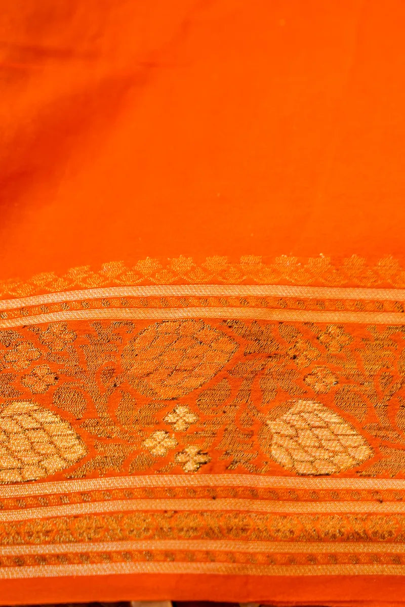 ORANGE COLOR  KHADDI SILK SAREE