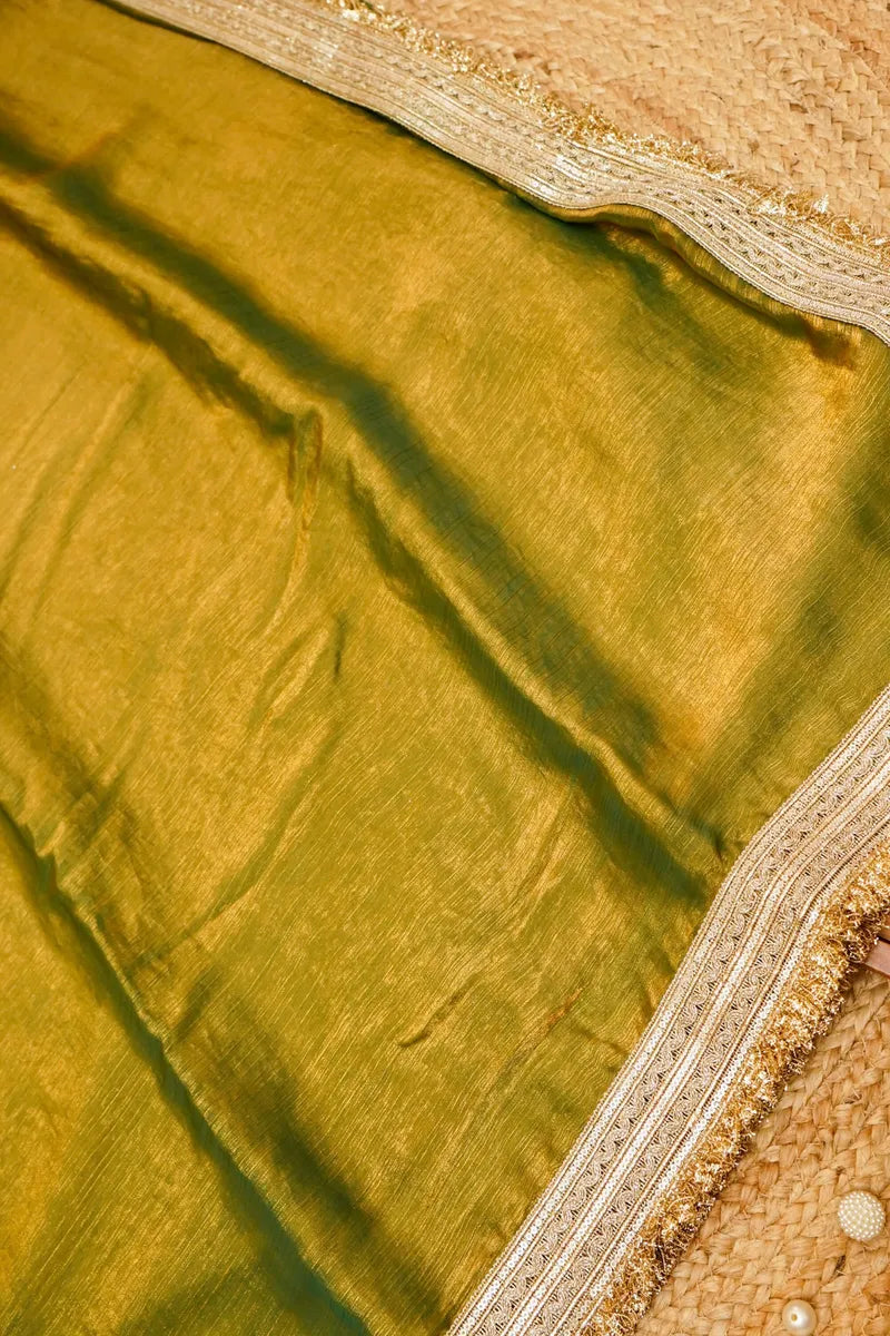 MEHENDI GREEN COLOR CHIFFON  SAREE