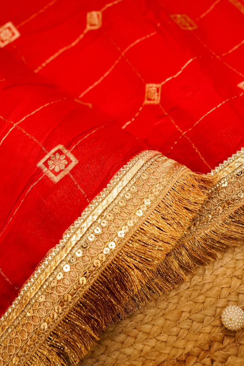 RED COLOR DOLA SILK SAREE