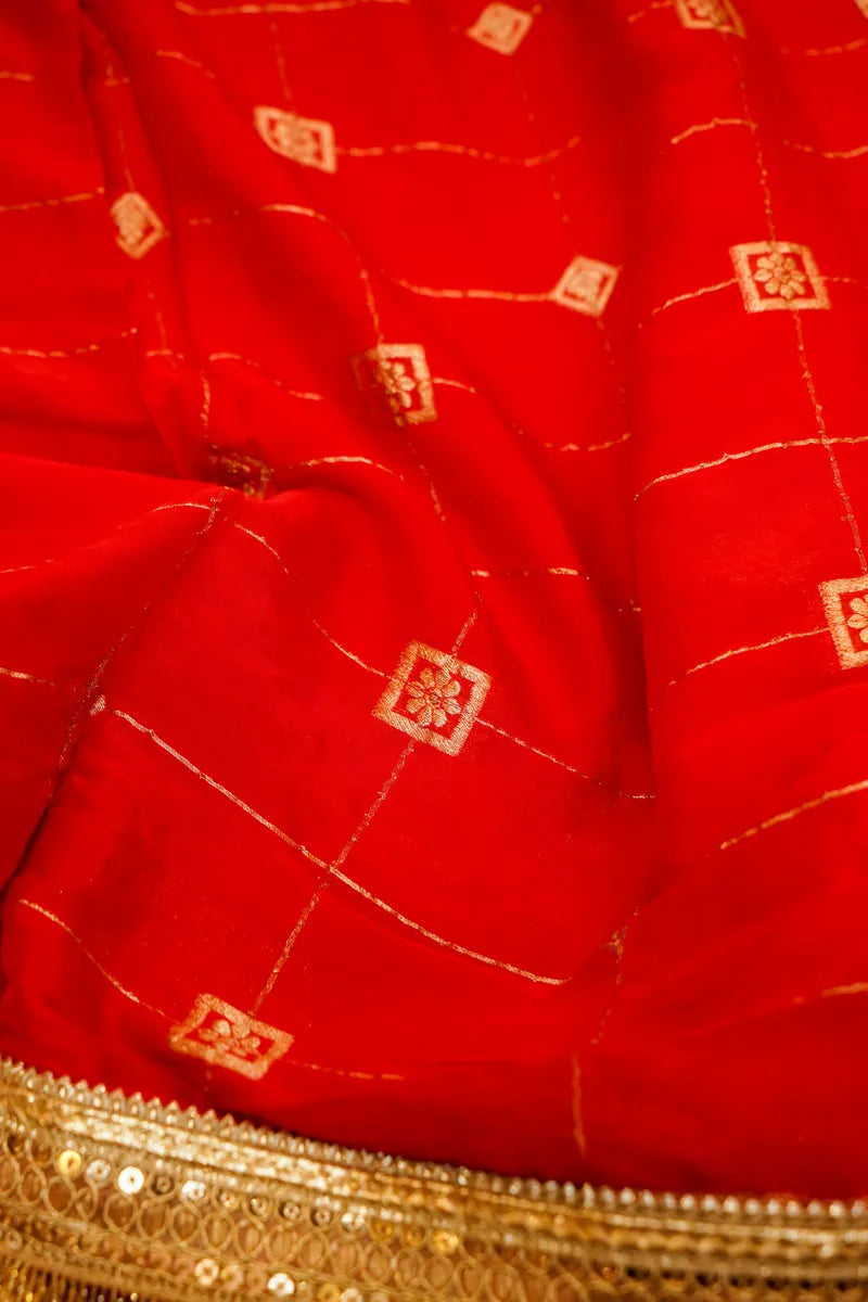 RED COLOR DOLA SILK SAREE