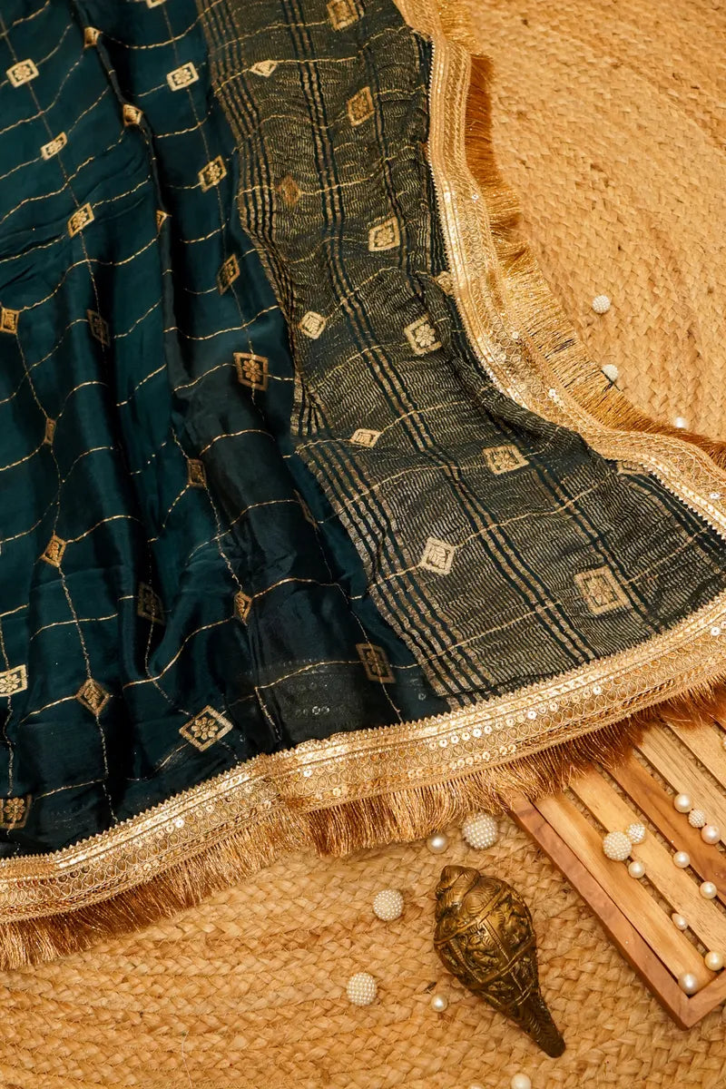 ELECTRIC BLUE COLOR DOLA SILK SAREE