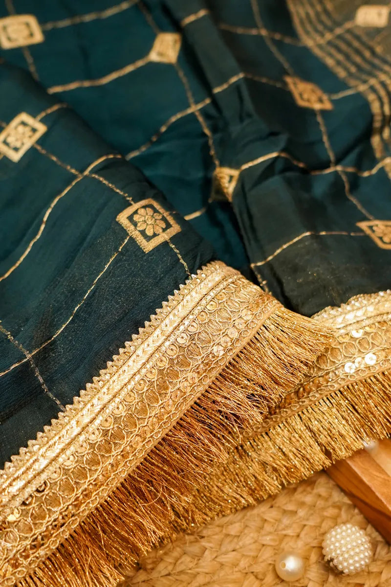 ELECTRIC BLUE COLOR DOLA SILK SAREE