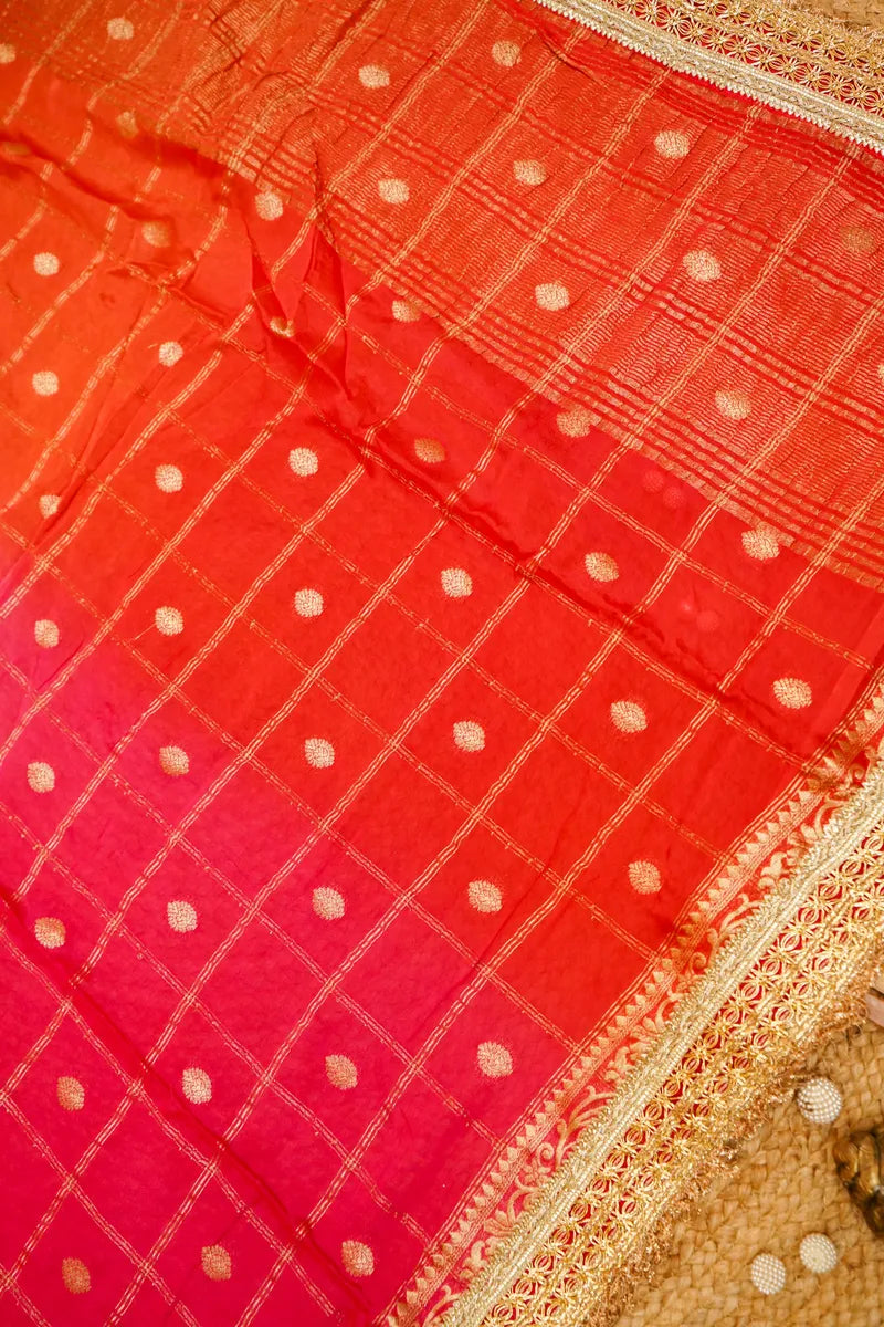 RED WITH PINK COLOR DOLA SILK SAREE