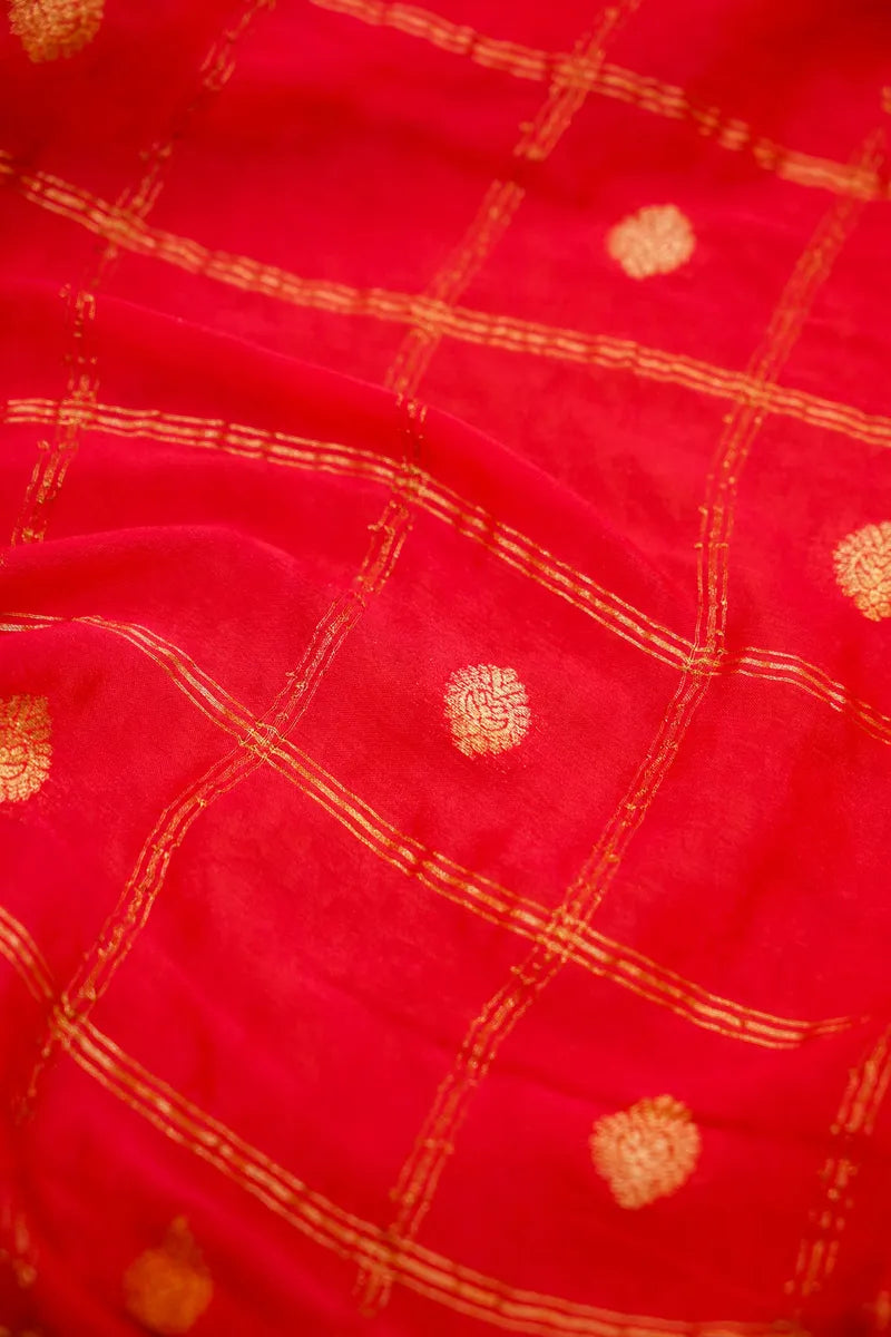 RED WITH PINK COLOR DOLA SILK SAREE