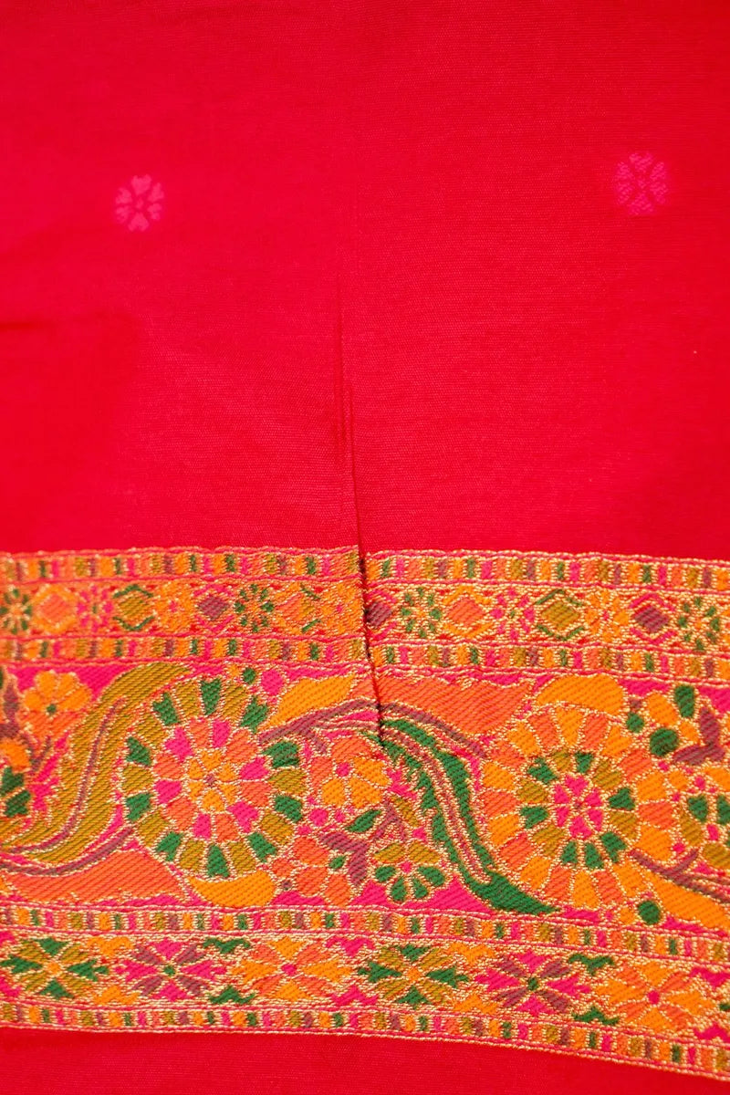 RED COLOR PASHMINA SILK SAREE