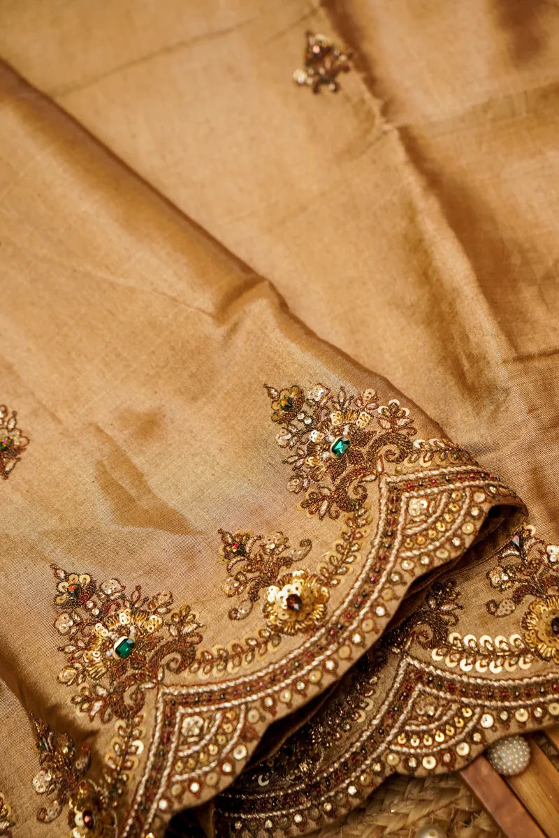 GOLDEN COLOR TISSUE SILK SAREE