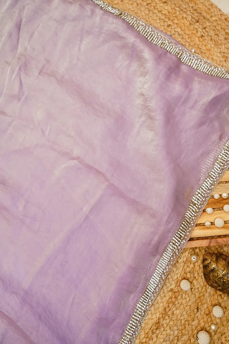 LAVENDAR COLOR CHIFFON  SAREE