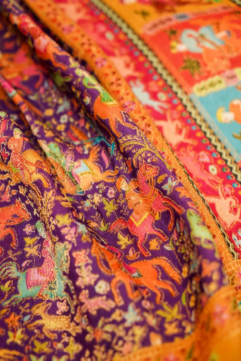 VOILET COLOR PASHMINA SILK SAREE