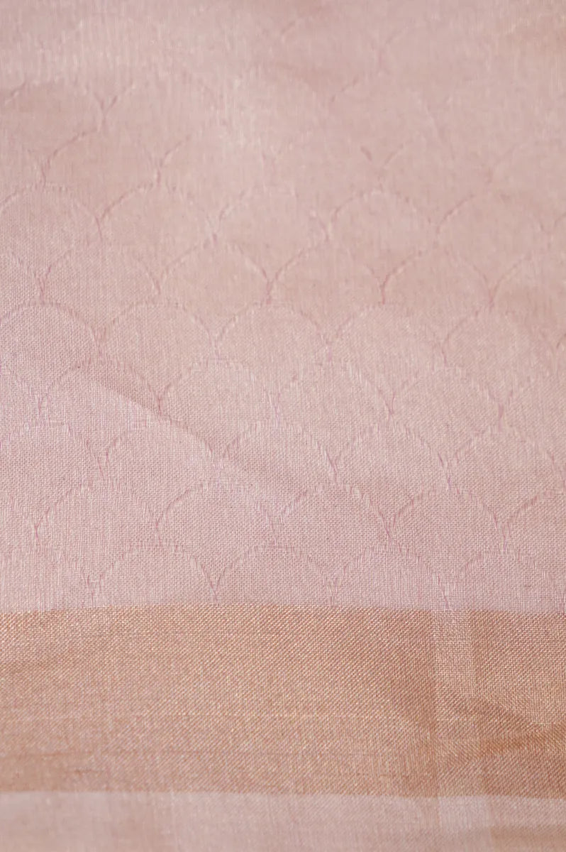 BANARASI KORA PINK COLOR TISSUE SAREE