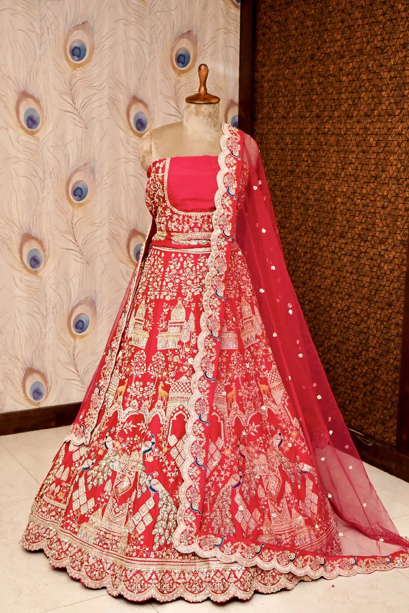 RANI COLOR FULL HAND ZARDOSI WORK BRIDAL LEHENGA