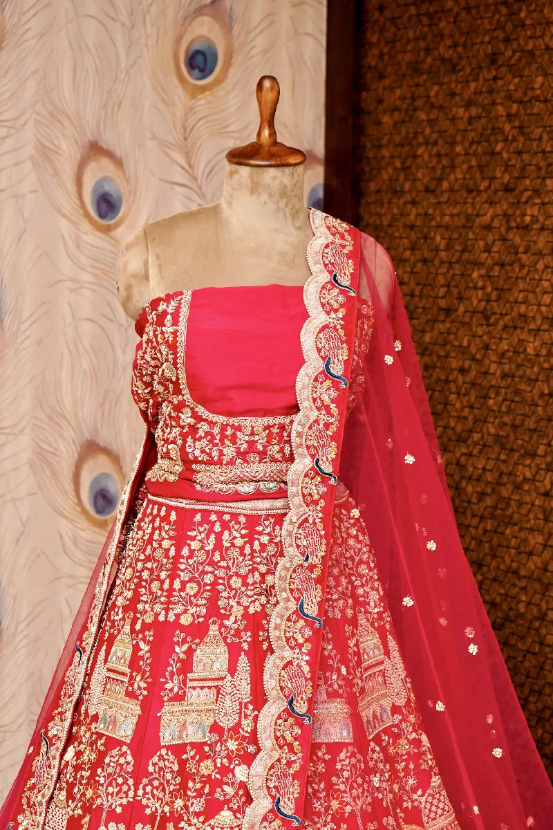 RANI COLOR FULL HAND ZARDOSI WORK BRIDAL LEHENGA