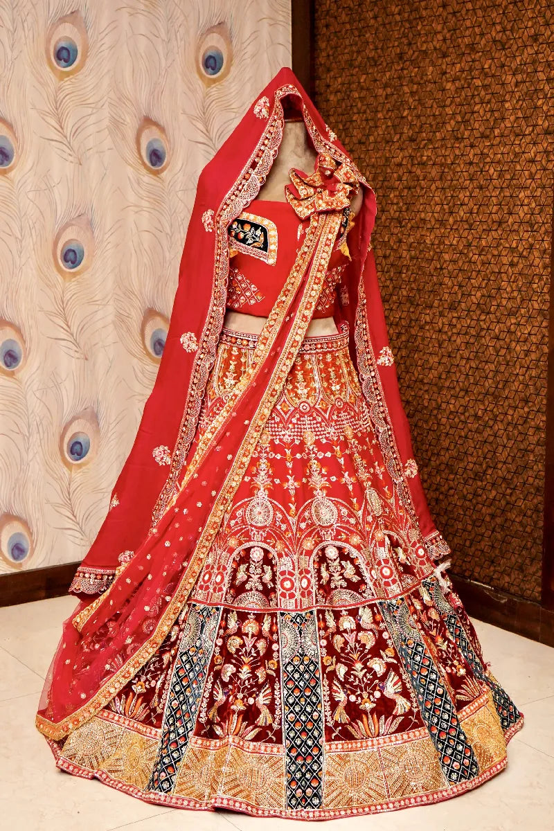 RANI COLOR FULL HAND ZARDOSI WORK BRIDAL LEHENGA