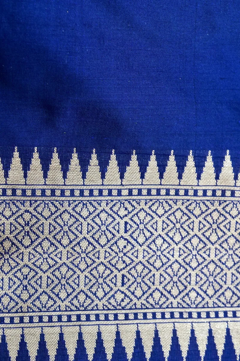BANARASI SINGLE KATAN RICH ZARI NAVY BLUE COLOR SAREE
