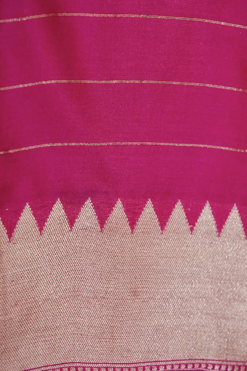 BANARASI SINGLE KATAN RICH ZARI RANI COLOR SAREE