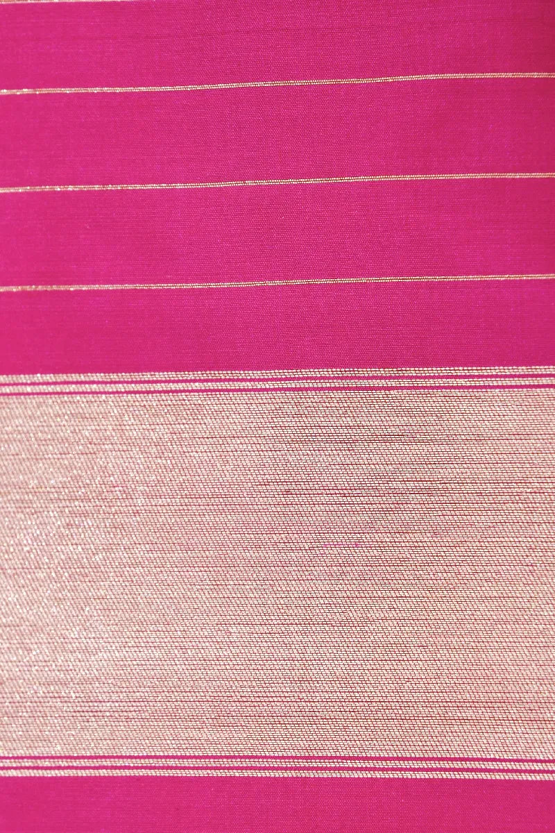 BANARASI SINGLE KATAN RICH ZARI RANI COLOR SAREE
