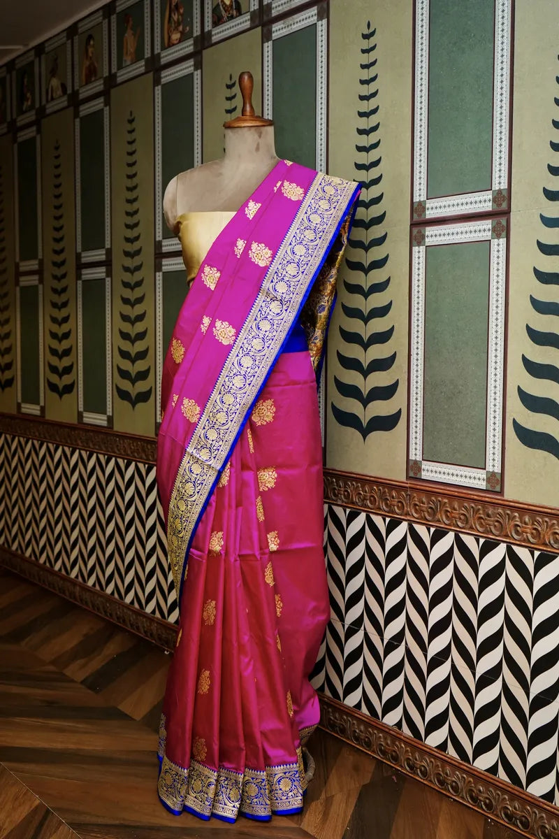 PURE BANARASI RANI SINGLE KATAN SILK SAREE