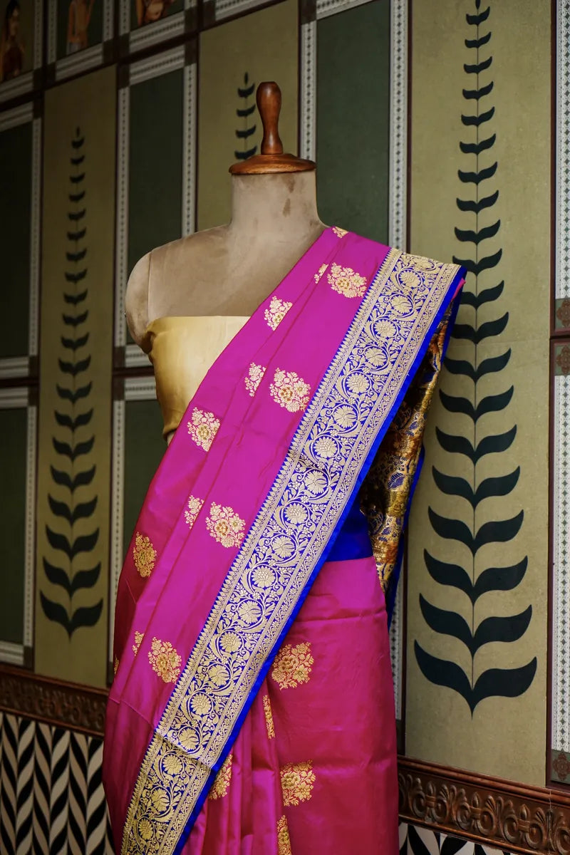 PURE BANARASI RANI SINGLE KATAN SILK SAREE