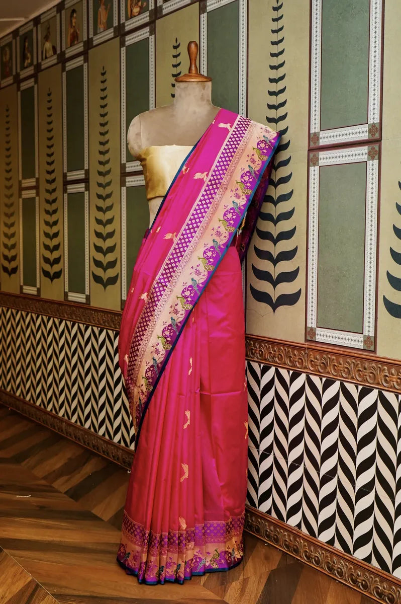 PURE BANARASI RANI SINGLE KATAN SILK SAREE