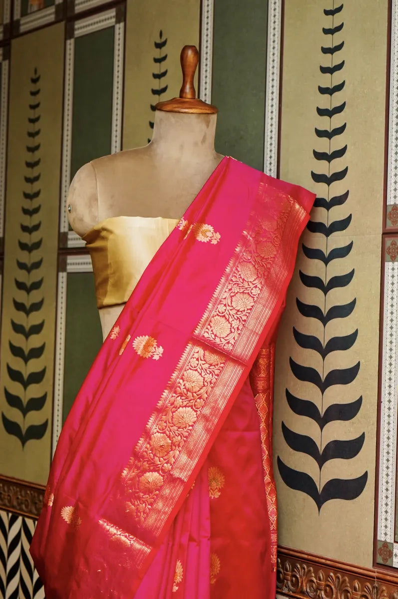 PURE BANARASI PYAAZI SINGLE KATAN SILK SAREE